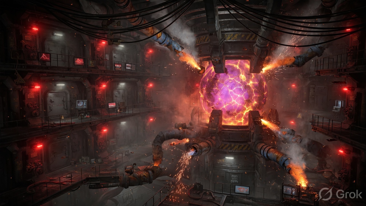 Failing reactor core chamber